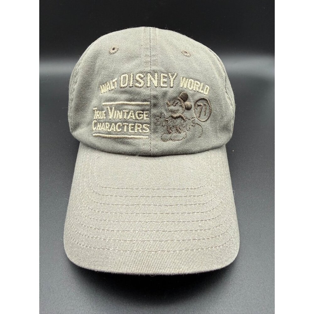 Vintage Disney World Hat Cap Strap Back Adjustable Gray Mickey Mouse